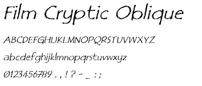 Film Cryptic Oblique font